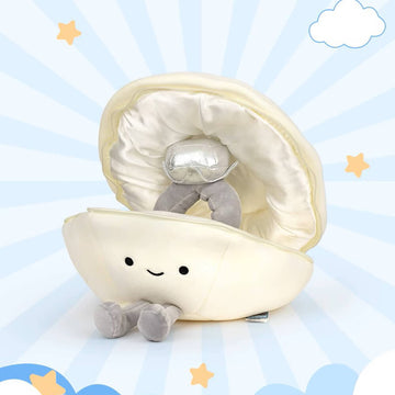 Cartoon Pearl Clam Stuffed Animal Plush Toy with Diamond Plushies